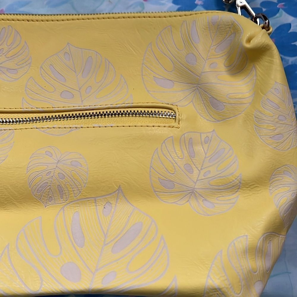 Desigual Handbag with Large Cosmetic Bag - Yellow Monstera Cutout - Picture 11 of 16